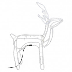 Renifery ozdobne z zimnym białym LED, 3 szt., 76x42x87 cm