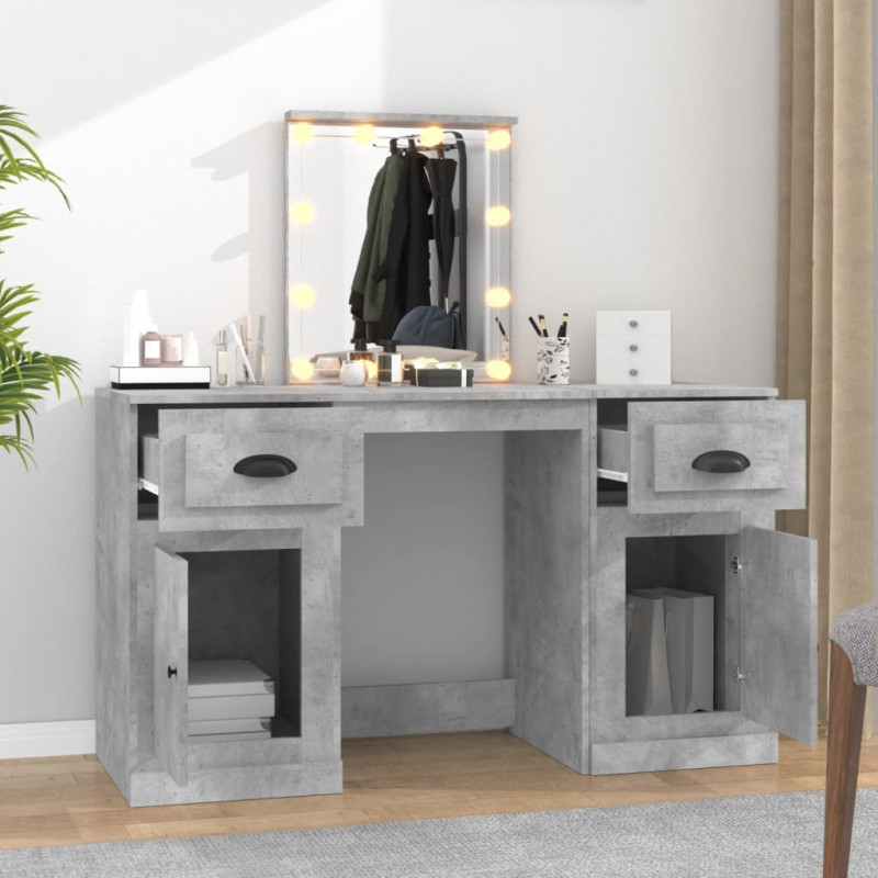 Toaletka z oświetleniem LED, szarość betonu, 130x50x132,5 cm