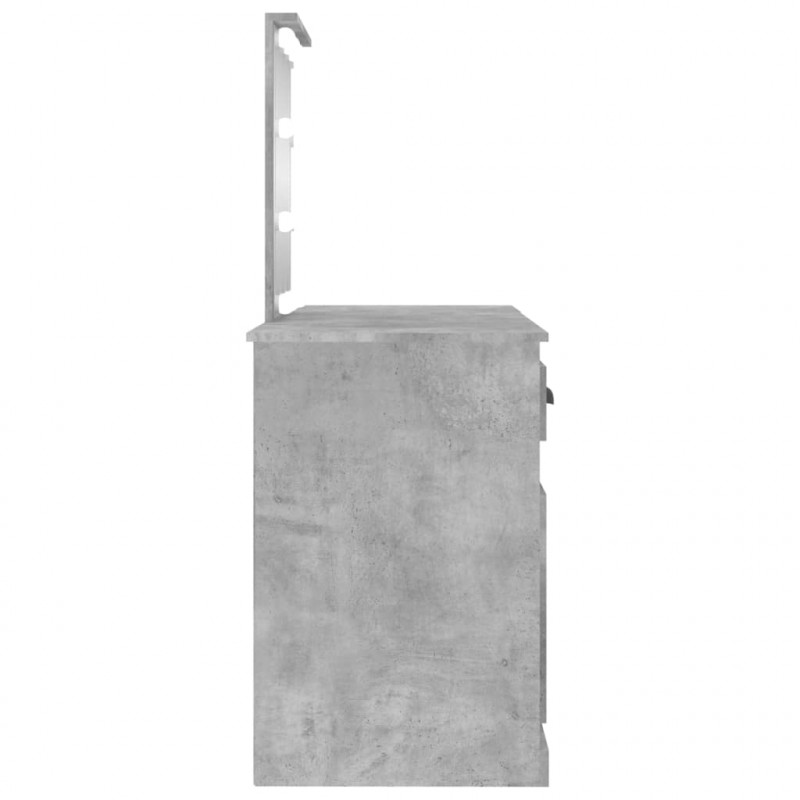 Toaletka z oświetleniem LED, szarość betonu, 130x50x132,5 cm