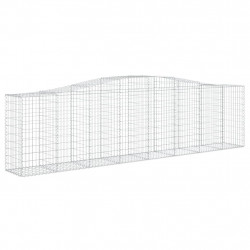 Kosze gabionowe, 7 szt, 400x50x100/120 cm, galwanizowane żelazo