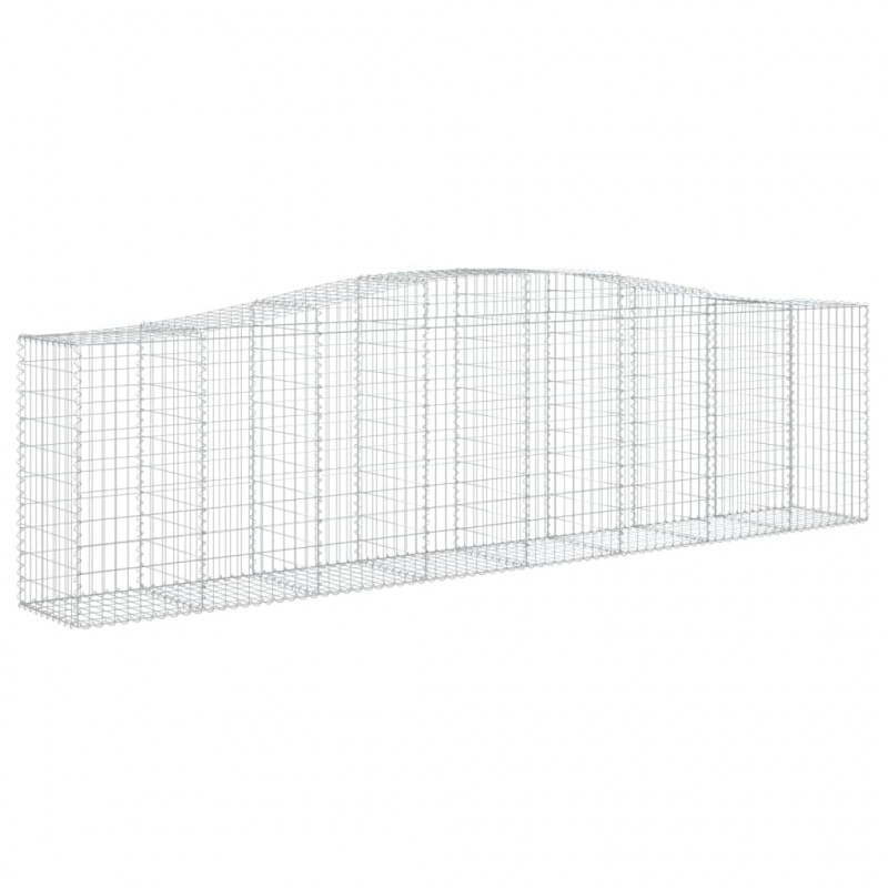 Kosze gabionowe, 7 szt, 400x50x100/120 cm, galwanizowane żelazo