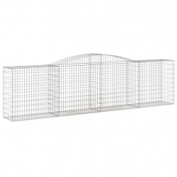 Kosze gabionowe, 3 szt, 400x50x100/120 cm, galwanizowane żelazo