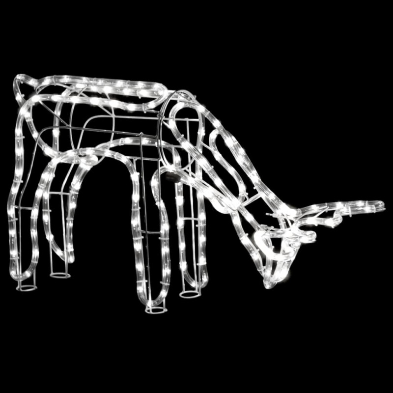 Renifery ozdobne z zimnym białym LED, 2 szt., 73x31x45 cm