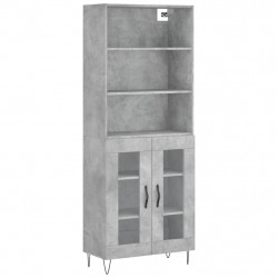 Witrynka, szarość betonu 69,5x34x180 cm materiał drewnopochodny