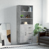 Witrynka, szarość betonu 69,5x34x180 cm materiał drewnopochodny