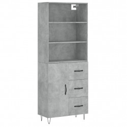 Witrynka, szarość betonu 69,5x34x180 cm materiał drewnopochodny