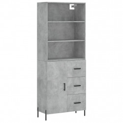 Witrynka, szarość betonu 69,5x34x180 cm materiał drewnopochodny