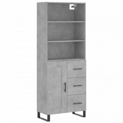 Witrynka, szarość betonu 69,5x34x180 cm materiał drewnopochodny
