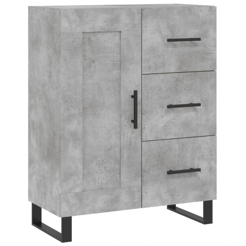 Witrynka, szarość betonu 69,5x34x180 cm materiał drewnopochodny