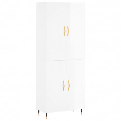 Witrynka biała połysk 69,5x34x180 cm materiał drewnopochodny