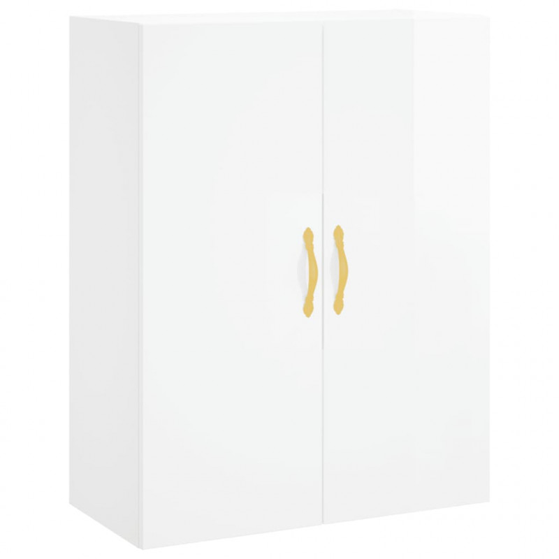 Witrynka biała połysk 69,5x34x180 cm materiał drewnopochodny