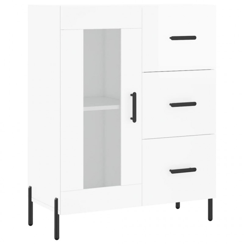 Witrynka biała połysk 69,5x34x180 cm materiał drewnopochodny