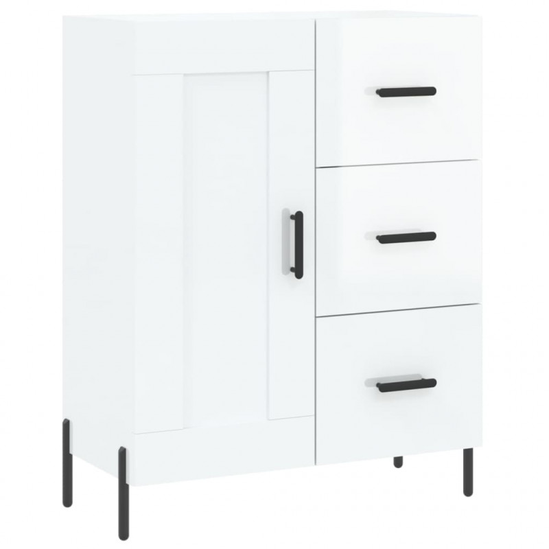 Witrynka biała połysk 69,5x34x180 cm materiał drewnopochodny