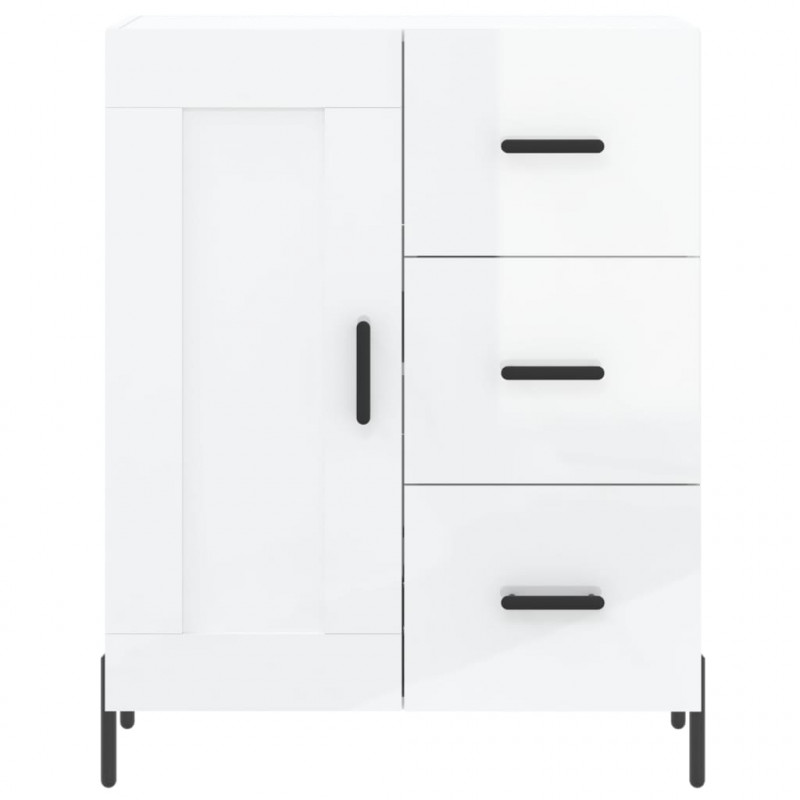 Witrynka biała połysk 69,5x34x180 cm materiał drewnopochodny