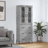 Witrynka, szarość betonu 69,5x34x180 cm materiał drewnopochodny
