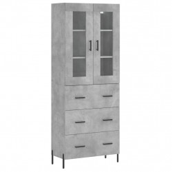 Witrynka, szarość betonu 69,5x34x180 cm materiał drewnopochodny