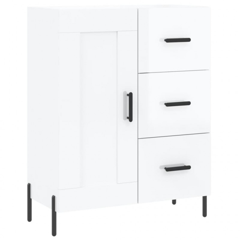 Witrynka biała połysk 69,5x34x180 cm materiał drewnopochodny