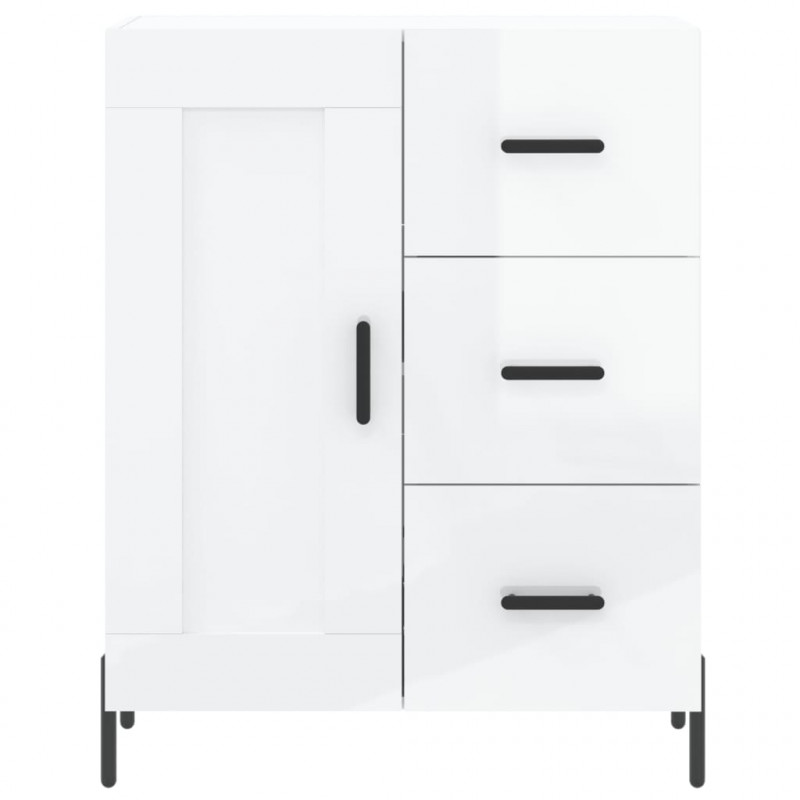Witrynka biała połysk 69,5x34x180 cm materiał drewnopochodny