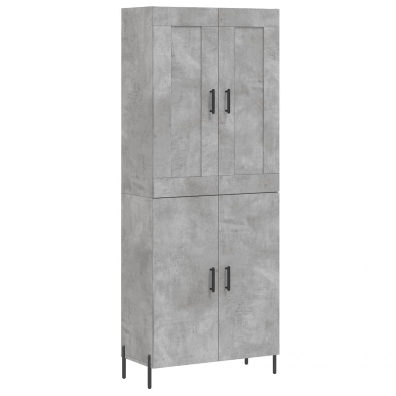 Witrynka, szarość betonu 69,5x34x180 cm materiał drewnopochodny