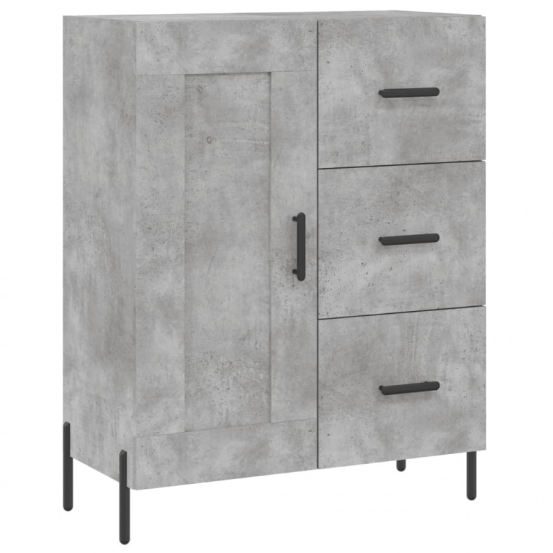 Witrynka, szarość betonu 69,5x34x180 cm materiał drewnopochodny