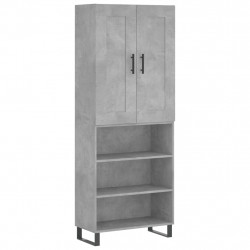 Witrynka, szarość betonu 69,5x34x180 cm materiał drewnopochodny