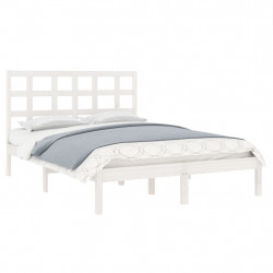 Rama łóżka, biała, lite drewno, 120x200 cm
