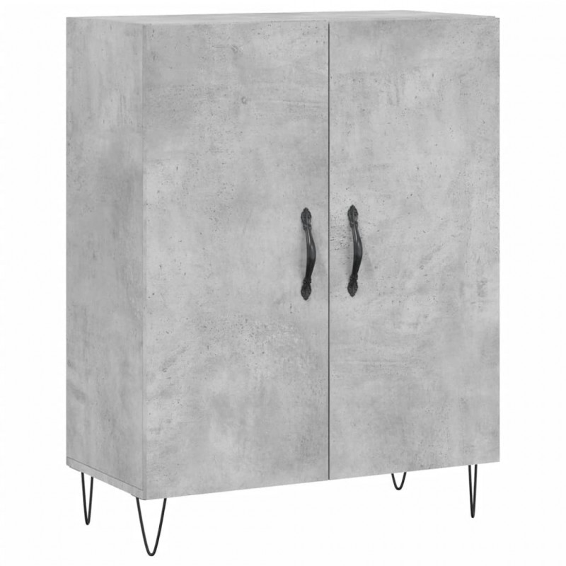 Witrynka, szarość betonu 69,5x34x180 cm materiał drewnopochodny