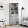 Witrynka, szarość betonu 69,5x34x180 cm materiał drewnopochodny
