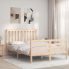 Rama łóżka z wezgłowiem, 140x200 cm, lite drewno
