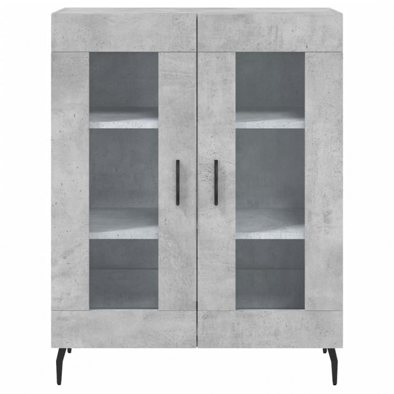 Witrynka, szarość betonu 69,5x34x180 cm materiał drewnopochodny