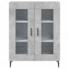 Witrynka, szarość betonu 69,5x34x180 cm materiał drewnopochodny
