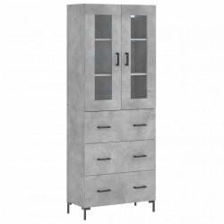 Witrynka, szarość betonu 69,5x34x180 cm materiał drewnopochodny