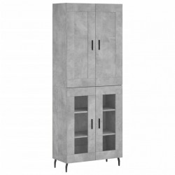 Witrynka, szarość betonu 69,5x34x180 cm materiał drewnopochodny