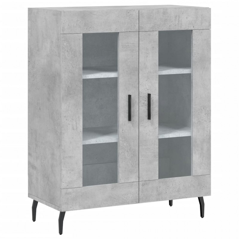 Witrynka, szarość betonu 69,5x34x180 cm materiał drewnopochodny