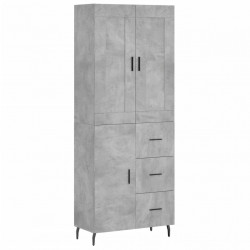 Witrynka, szarość betonu 69,5x34x180 cm materiał drewnopochodny