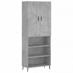 Witrynka, szarość betonu 69,5x34x180 cm materiał drewnopochodny