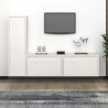 Szafki pod TV, 3 szt., białe, lite drewno sosnowe