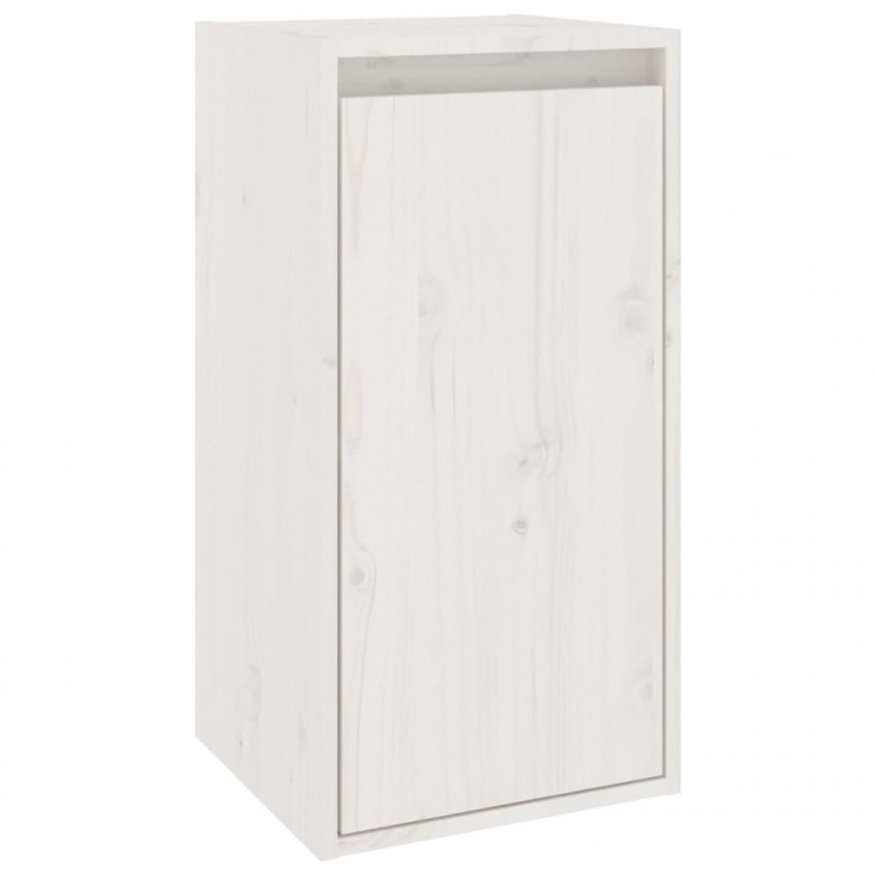 Szafki pod TV, 3 szt., białe, lite drewno sosnowe