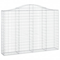 Kosze gabionowe, 2 szt, 200x30x140/160 cm, galwanizowane żelazo