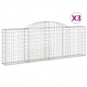 Kosze gabionowe, 3 szt, 300x30x100/120 cm, galwanizowane żelazo