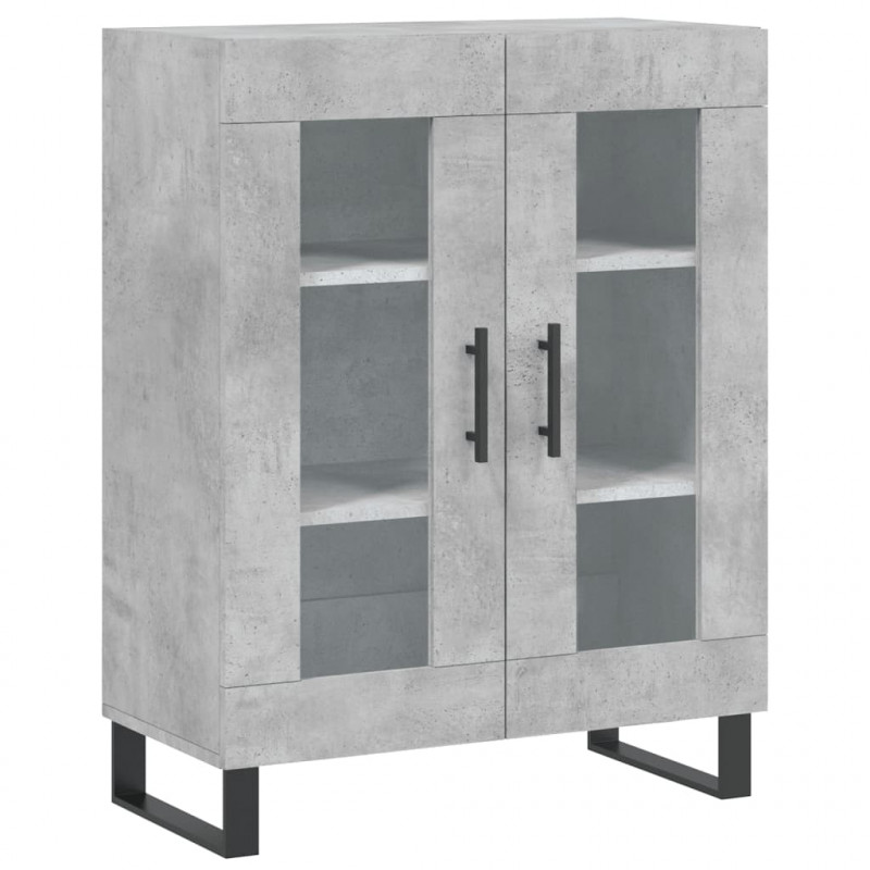 Witrynka, szarość betonu 69,5x34x180 cm materiał drewnopochodny