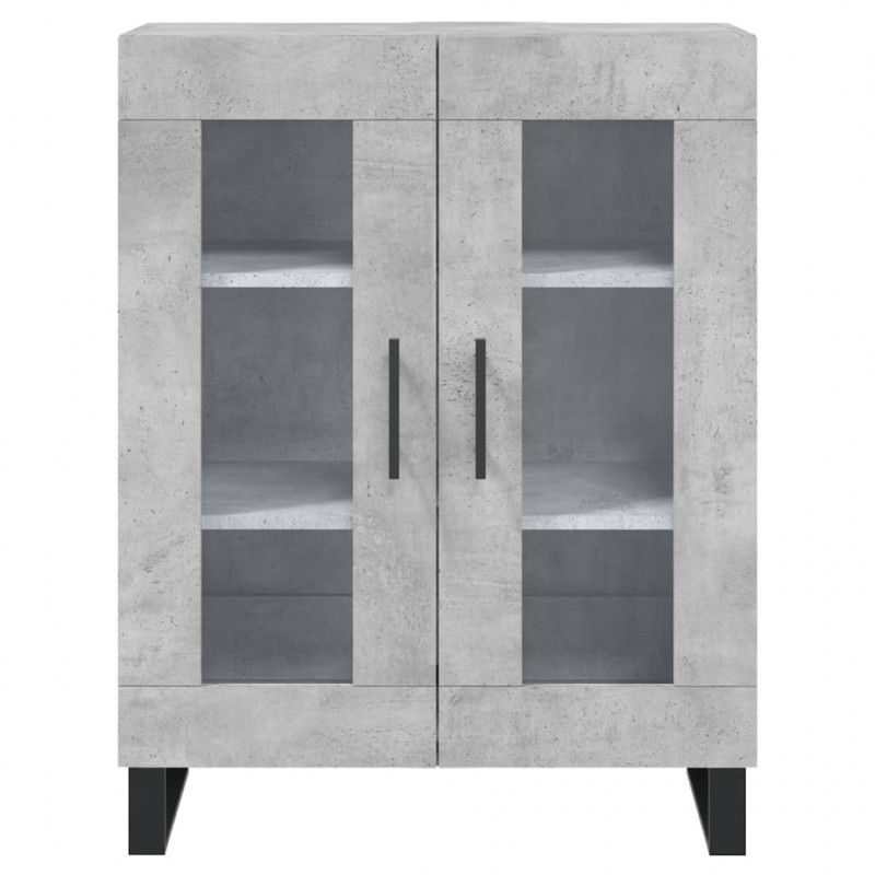 Witrynka, szarość betonu 69,5x34x180 cm materiał drewnopochodny
