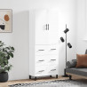 Witrynka biała połysk 69,5x34x180 cm materiał drewnopochodny