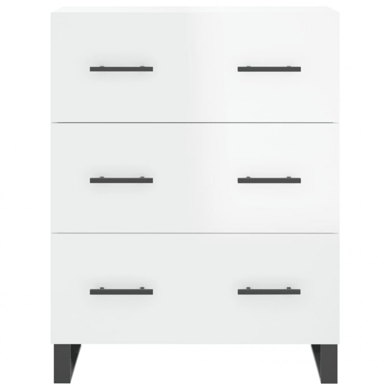 Witrynka biała połysk 69,5x34x180 cm materiał drewnopochodny