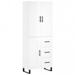 Witrynka biała połysk 69,5x34x180 cm materiał drewnopochodny