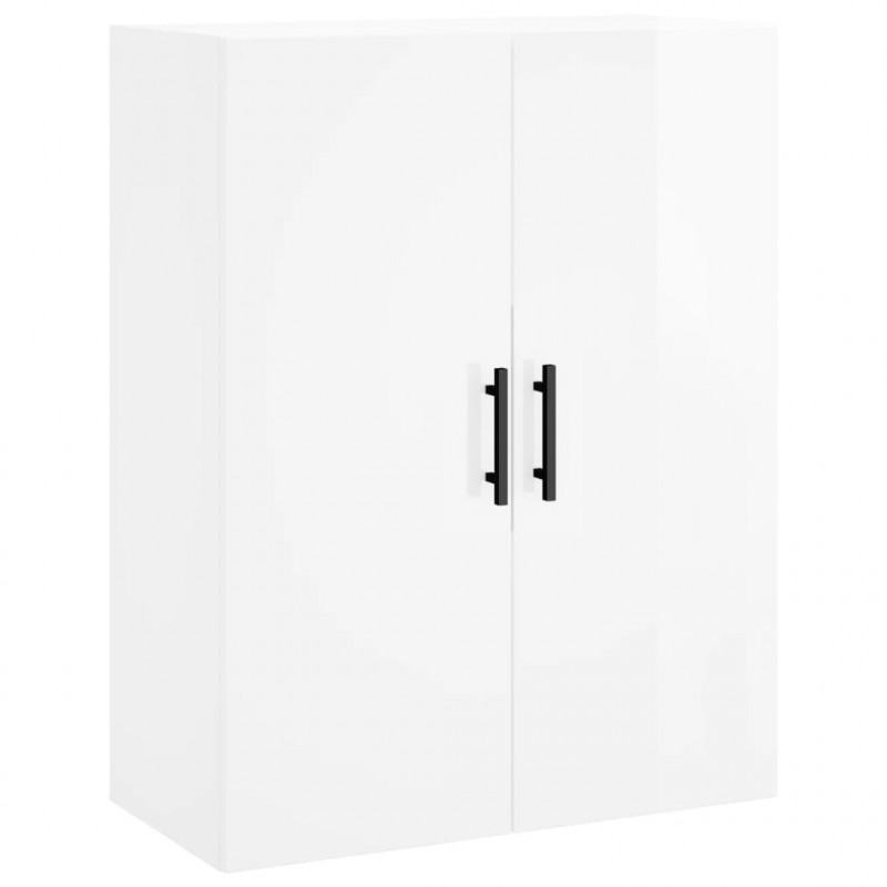 Witrynka biała połysk 69,5x34x180 cm materiał drewnopochodny