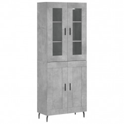 Witrynka, szarość betonu 69,5x34x180 cm materiał drewnopochodny