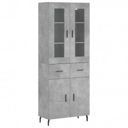 Witrynka, szarość betonu 69,5x34x180 cm materiał drewnopochodny