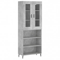 Witrynka, szarość betonu 69,5x34x180 cm materiał drewnopochodny