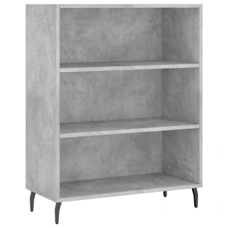 Witrynka, szarość betonu 69,5x34x180 cm materiał drewnopochodny